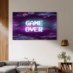 Game Over Gaming Slike na metalu Poster na aluminijumu