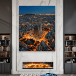 Barcelona Noć Slike na metalu Poster na aluminijumu