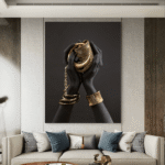 Crno i Zlatno Zlato Slike na metalu Poster na aluminijumu