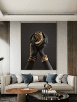 Crno i Zlatno Zlato Slike na metalu Poster na aluminijumu