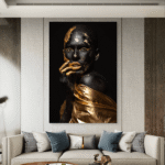 Crno i Zlatno Zlato Slike na metalu Poster na aluminijumu