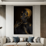 Crna i Zlatna Zlato Slike na metalu Poster na aluminijumu