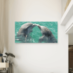 Delfini More Okean Slike na metalu Poster na aluminijumu