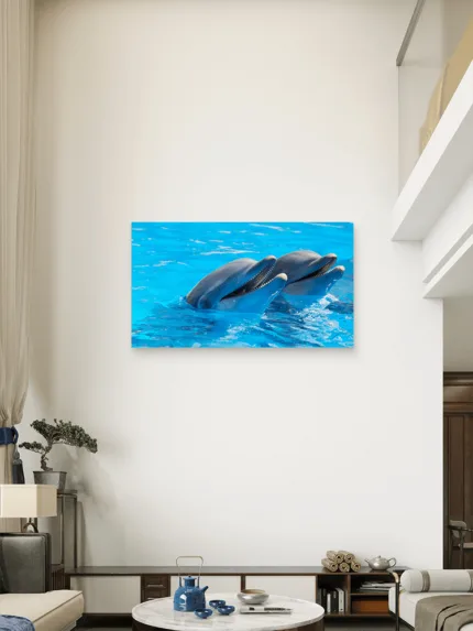 Delfini More Okean Slike na metalu Poster na aluminijumu