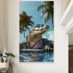 Krokodil Bazen Slike na metalu Poster na aluminijumu