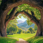 Put kroz Šumu Drveće Livada Slike na metalu Poster na aluminijumu