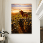 Lav Priroda Zalazak Slike na metalu Poster na aluminijumu