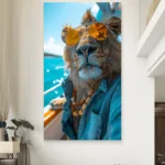 Lav na brodu Slike na metalu Poster na aluminijumu