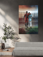 Lionel Messi x Cristiano Ronaldo Fudbal Sport Slike na metalu Poster na aluminijumu