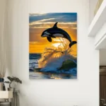 Orka Okean Talas Zalazak sunca Slike na metalu Poster na aluminijumu