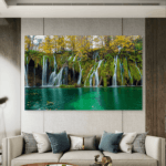 Plitvička jezera Šuma Vodopad Slike na metalu Poster na aluminijumu
