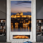 Prague Palata Noć Slike na metalu Poster na aluminijumu