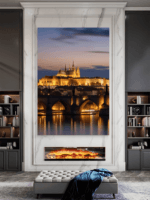 Prague Palata Noć Slike na metalu Poster na aluminijumu