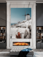 Santorini More Slike na metalu Poster na aluminijumu