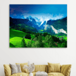 Švajcarska dolina Brda Selo Šume Slike na metalu Poster na aluminijumu