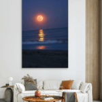 Zalazak Sunca na Moru Mesec Slike na metalu Poster na aluminijumu