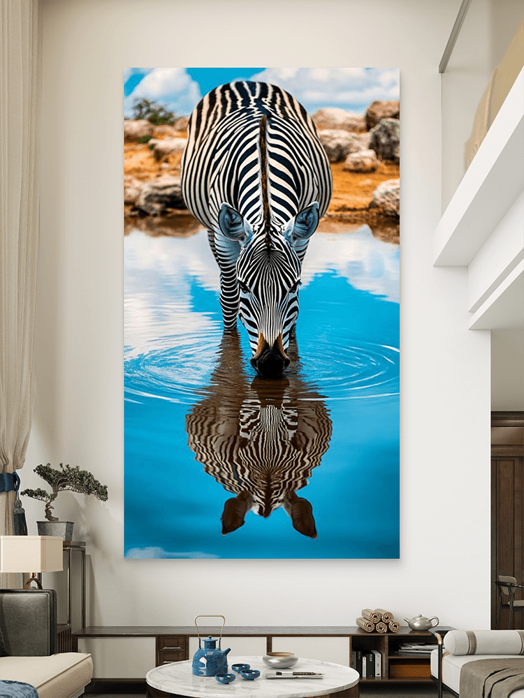 Zebra-Voda Zebra Slike na metalu Poster na aluminijumu