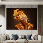 Zlatna Žena Zlato Slike na metalu Poster na aluminijumu