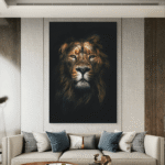 Zlatni Lav Zlato Slike na metalu Poster na aluminijumu