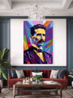Nikola Tesla Pop Up Umetnost Slike na metalu Poster na aluminijumu