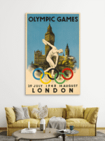 Vintage Olympic Games London Big Ben Slike na metalu Poster na aluminijumu
