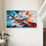 Apstraktna slika - avion Umetnost Slike na metalu Poster na aluminijumu