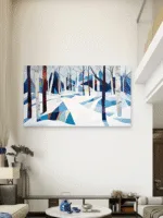 Apstraktna slika - sneg Umetnost Slike na metalu Poster na aluminijumu
