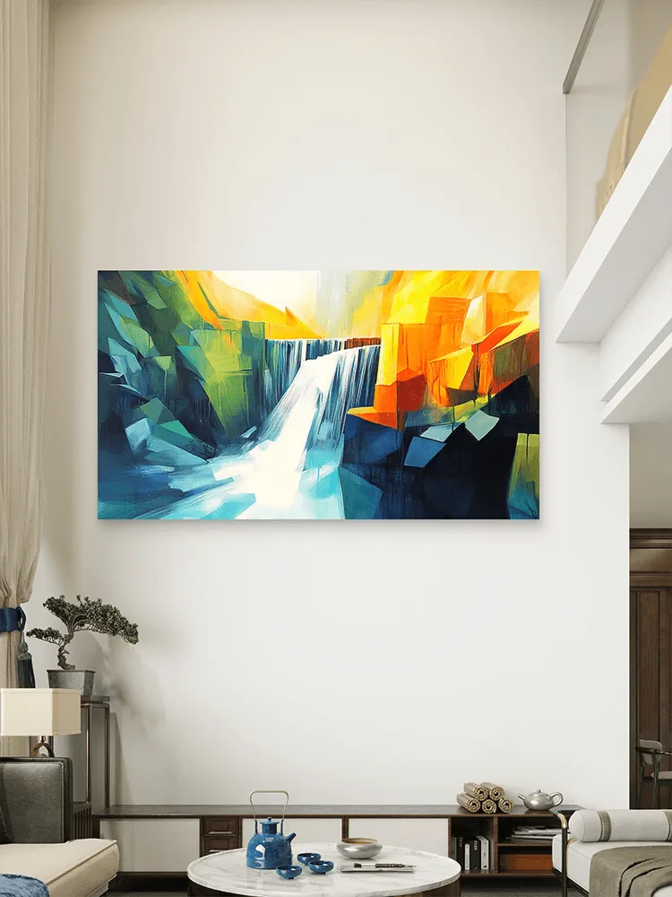 Apstraktan-vodopad Apstraktna slika - vodopad Umetnost Slike na metalu Poster na aluminijumu